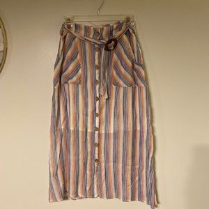 Mid length striped skirt NWOT